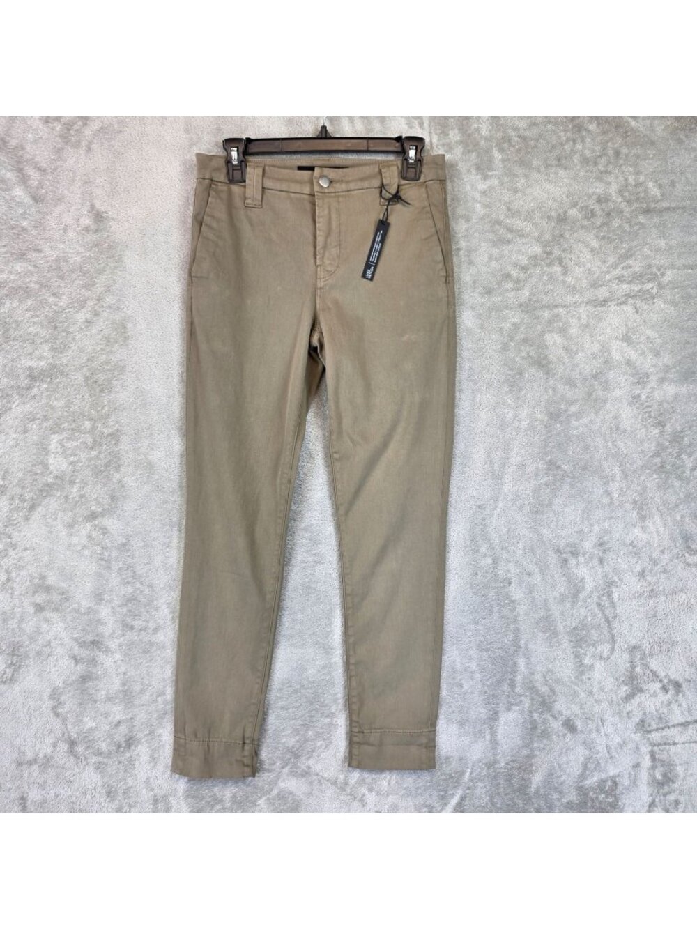 J Brand Paz Slim Taper Pants Womens 26 Beige Mid Rise Stretch Casual Denim